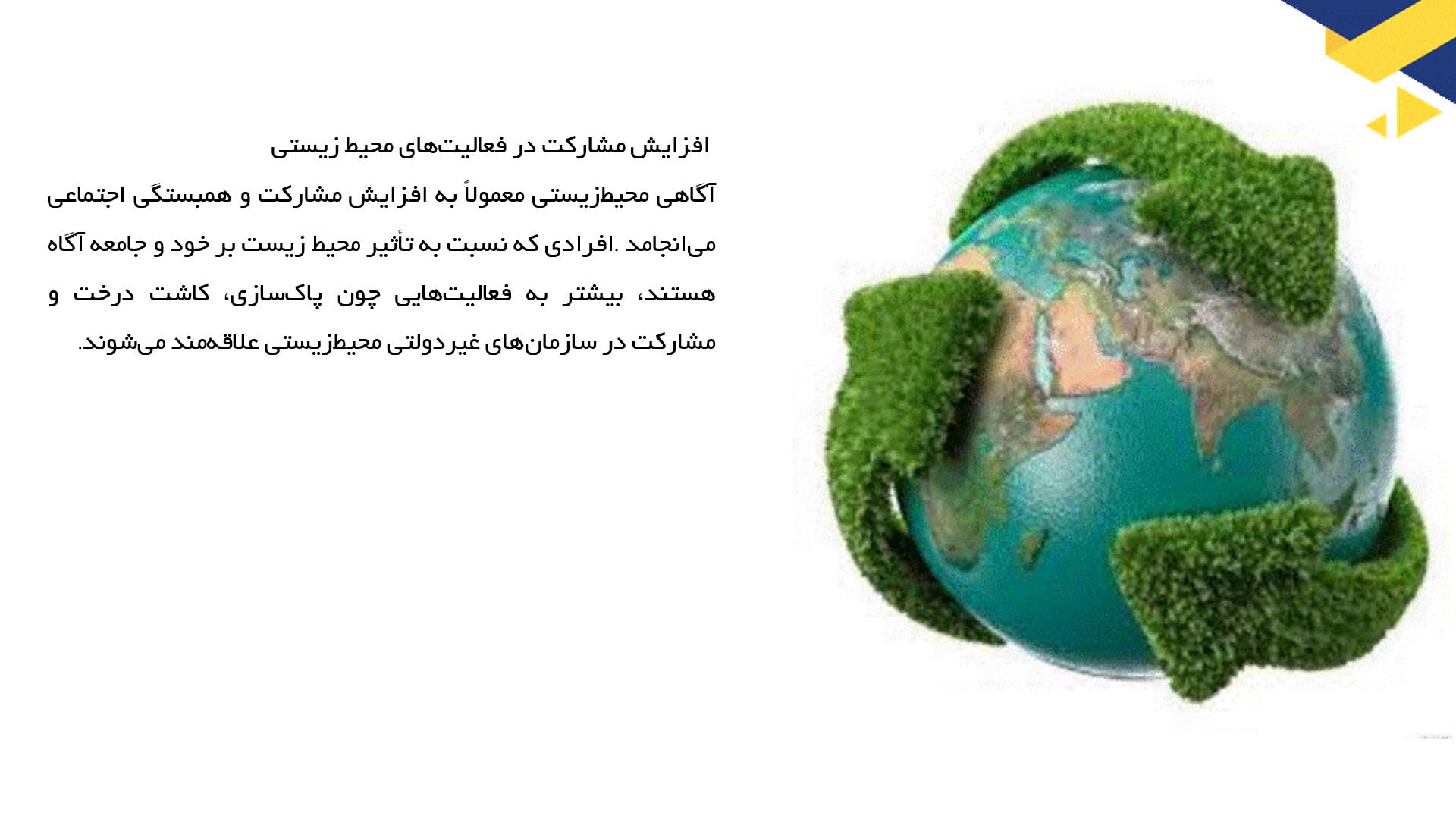 پاورپوینت در مورد اهمیت آگاهی مردم در حفاظت از محیط زیست